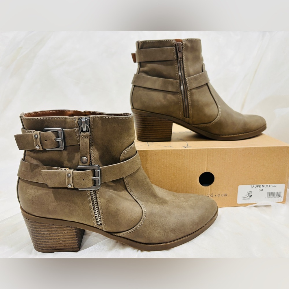 Indigo Rd. Super Cool Taupe Ankle Boots